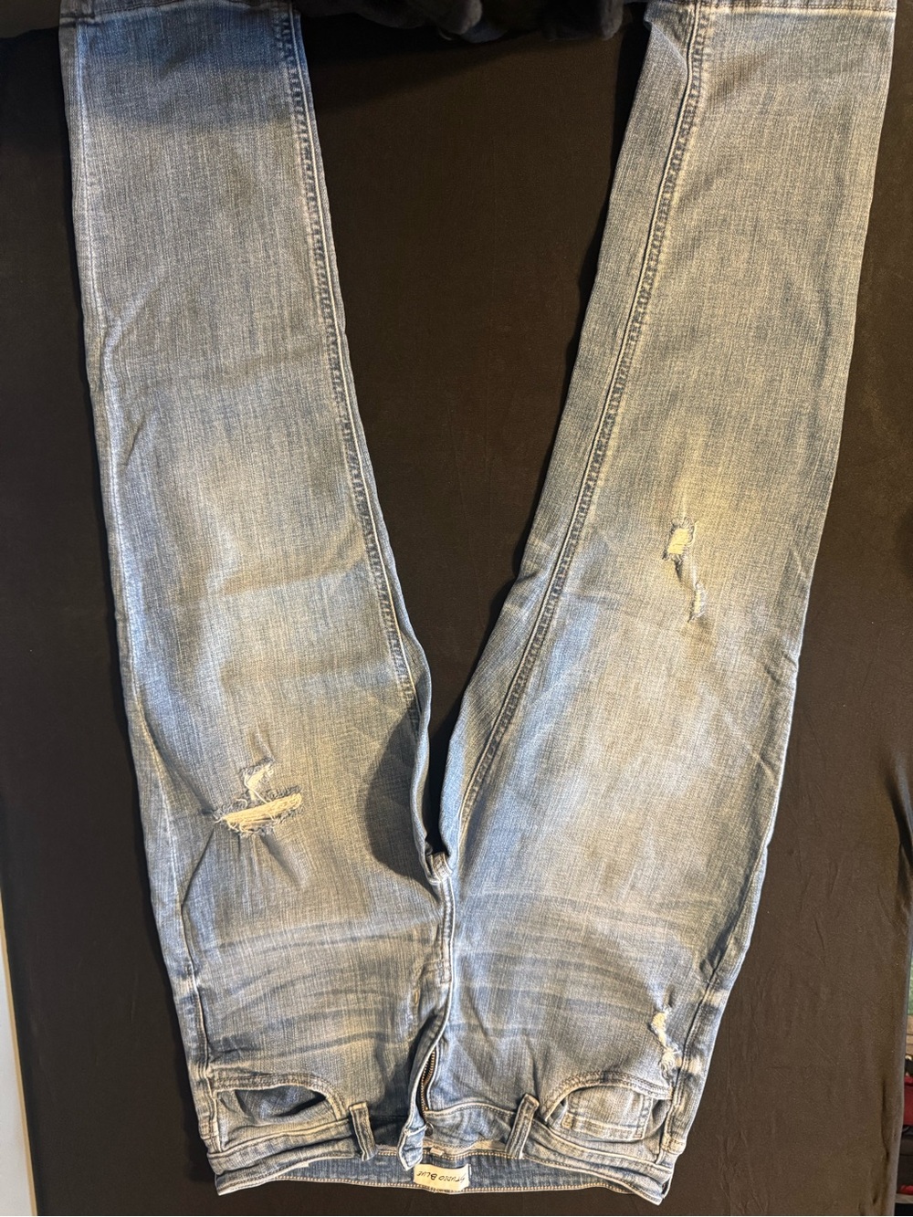 Light Blue Distressed Skinny Jeans - Women's Stretch Denim